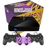 Game Retro Diversos Consoles 2 Controles Com Fio 128GB 130 Mil Jogos Sistema Atualizado Jogue Arcade PS1 N64 SNES Dreamcast PSP NDS Emulador Multijogos