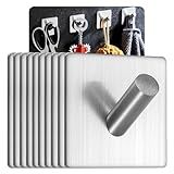 Gancho Adesivo Para Parede Em Inox Kit 10 Unidades Versátil Para Banheiro Cozinha Escritório Gancho 3M