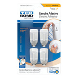 Gancho Cabide Adesivo Tekbond Pvc Até 500g Br Topázio 4pc