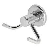 Gancho Cabide Banheiro Toalha Duplo Aço Inox Alumínio Cor Prateado