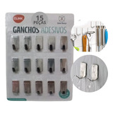 Gancho Cabide Inox Adesivo Kit 12 Peça Cozinha Banheiro Sala Cor Cinza