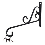 Gancho Suporte Rústico P Plantas De Parede 20cm Preto 1 Und Forma Irregular