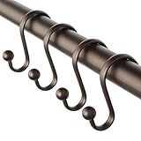 Ganchos De Cortina De Chuveiro De Metal IDesign- Coleção Axis- Conjunto De 12- Bronze- 12 Unidades