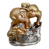 Ganesha Com Incensários Deus Fortuna Elefante Indiano Resina