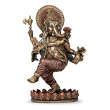 Ganesha Dançando Deusa Da Sabedoria Fortuna Resina 21cm