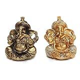 Ganesha Decorativa Hindu Deus Sorte Prosperidade Sabedoria Resina Estatueta 119 GhanB119 Dour 