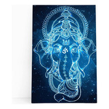 Ganesha Deus Hindu Azul Neon Universo