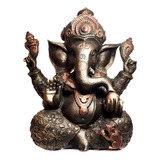 Ganesha Grande Estátua Resina Cor Bronze