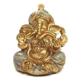 Ganesha Hindu Deus Sorte Prosperidade Sabedoria Resina 11cm
