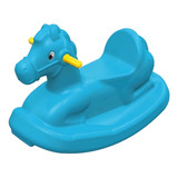 Gangorra Cavalinho Balanço Infantil Criança Azul Xalingo