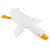 Ganso De Pelúcia Pato Branco Deitado Comprido Grande Decoração Brinquedo 62Cms
