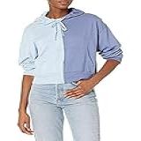 GAP Moletom Feminino Com Capuz E Zíper Cropped Colorblock Azul G