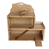 Garagem Helicóptero Mdf Cru Para Carrinhos Hot Weels