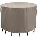 Garden Balsam Capa Para Móveis De Pátio Bege 274 Cm P X 71 Cm A Redonda Impermeável Conjunto De Cadeiras De Mesa Para Ambientes Externos