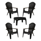 Garden Life Sillon Miami Kit 4 Poltronas De Piscina E Jardim Com Mesa Cor Preto