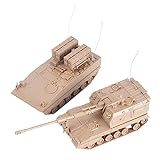 Garende Conjunto De 2 Tanques Em Miniatura Para Montar Modelo De Veículo Colecionável Escala 1 72 Amarelo