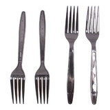 Garfo Descartável Comida Refeição Preto Reforçado C 100 Unid