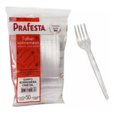 Garfo Sobremesa Descartável Prafesta 1000 Unidades Cristal
