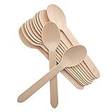 Garfos De Madeira Descartáveis Pacote Com 100 16 5 Cm De Comprimento Biodegradável Utensílios De Madeira Natural ótimo Para Festas Acampamento Casamentos E Jantares Colheres