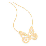 Gargantilha Borboleta Folheada A Ouro Rommanel 532123