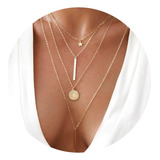 Gargantilhas Choker Colar Correntinha Feminina Bastão Cor Dourado