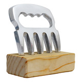 Garra De Urso Garfo Alumínio Com Suporte Churrasco Desfiador Cor Polido Triboshop