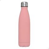 Garrafa Aço Inox Térmica Esportiva Squeeze 500 Ml Parede Dupla A Vácuo Academia Mantém Água Fria Quente Isolamento Térmico Anti Vazamento -Rosa Claro-
