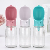 Garrafa Água Bebedouro 350ml Portátil Pet Cachorro Passeio Cor Branco
