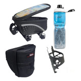 Garrafa Caramanhola suporte bolsa Selim porta Celular Bike