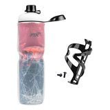 Garrafa Caramanhola Térmica Para Bicicleta 700ml Com Suporte