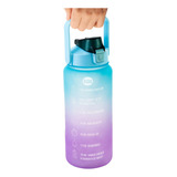 Garrafa De Água De Academia Esportiva Colorida Com Canudo 2l Cor Azul Roxo E Laranja