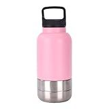 Garrafa De Água Para Cão - Garrafa Para Cachorros à Prova De Vazamentos-Copo De Bebida Para Cães Em Aço Inoxidável De 1520ml Com Tigela Desmontável Para Viagem Caminhada E Passeio Praia