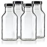 Garrafa De Molho De Parede De Vidro Transparente Profissional De 340 G Com Tampa Flip Superior Resistente A Gotejamento Pacote Com 4 Para Molho De Churrasco Curativos De Salada Mais