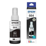 Garrafa De Tinta Para Ecotank T664 Preto Epson Original 70ml