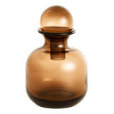 Garrafa Decorativa Âmbar Vintage Adorno Mesa Em Vidro