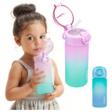 Garrafa Degradê Soft Canudo Silicone E Trava Infantil Buba