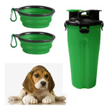 Garrafa Dupla Água E Ração Comedouro Com Pote Retrátil Pets