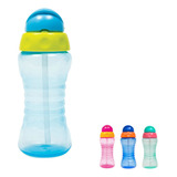 Garrafa Infantil Com Canudo Fresh 300 Ml Azul Rosa Buba
