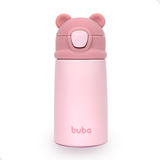 Garrafa Infantil Parede Dupla Térmica Tie Dye Copo Buba Cor Ursinho 320 Ml Rosa