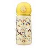 Garrafa Infantil Termica 500ml Anti Vazamento Garrafinha Squezee Inox Livre BPA Amarelo 