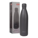 Garrafa Inox Squeeze Preta Lisa Água Treino Escolar Portátil