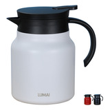 Garrafa Instambul De Café 1l Termica Inox Cafeteira Recipiente 6h Cor Branco Chá Bebida Quente Fria Jarra
