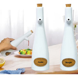 Garrafa Para Azeite E Vinagre Com Rolha 2 Peças Porcelana