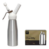 Garrafa Para Chantilly Prata 500ml 10 Ampolas Fpro