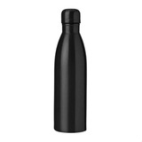 Garrafa Squeeze 600ml Alumínio Fitness Academia Água Tampa Cor Preto