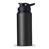Garrafa Squeeze 600ml Alumínio Fitness Água Academia Esporte Escritório Cores Diversas -PRETO-