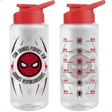 Garrafa Squeeze Motivacional Academia Spiderman 1l Água Cor Tampa Vermelha