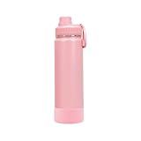 Garrafa Térmica 750ml De Aço Inox Isolamento A Vácuo E Alça Para Transporte Mantém Bebidas Quentes Por 8 Horas E Gelada Por 12 Horas Premium Marca AMOREJA Rosa Claro