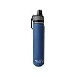 Garrafa Térmica Aço Inox- Parede Dupla- Vácuo- 530 Ml- Quente Por 12hs- Fria Por 24hs- Não Sua- Fácil De Limpar- Alça De Transporte- Bico Estilo Cantil- BPA Free- -Azul Escuro-