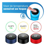 Garrafa Térmica Em Aço Inox Com Termômetro Digital Led Cor Vermelha